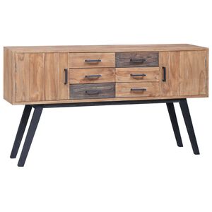 vidaXL M&oacute;vel lateral 110x30x75 cm teca maci&ccedil;a
