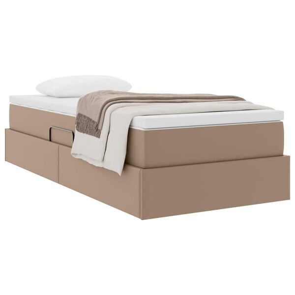 vidaXL Cama com arruma&ccedil;&atilde;o e colch&atilde;o com colch&atilde;o Cappuccino 90 x 200 cm