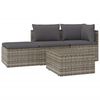 vidaXL 4 pcs conjunto lounge de jardim c/ almofad&otilde;es vime PE cinzento