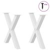 vidaXL P&eacute;s para mesa de jantar em formato de X, 2 pe&ccedil;as, branco, 80x (72-73) cm, a&ccedil;o