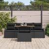 vidaXL Conjunto de Sof&aacute; de Jardim 5 pcs Preto Rattan Sint&eacute;tico