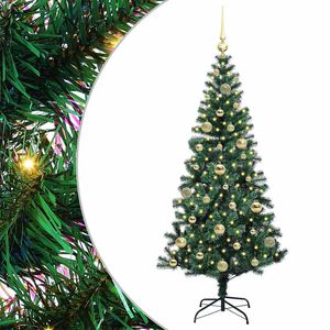vidaXL &Aacute;rvore de Natal Artificial Pr&eacute;-iluminada Verde 150 cm
