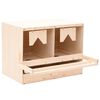 vidaXL Ninho p/ galinhas 2 compartimentos 63x40x45 cm pinho maci&ccedil;o