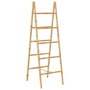 vidaXL Escada toalheiro dupla com 5 degraus, bambu, 50x160 cm