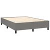 vidaXL Cama box spring c/ colch&atilde;o e LED 140x200 cm tecido cinza-escuro