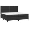 vidaXL Cama box spring c/ colch&atilde;o/LED 200x200cm couro artificial preto