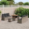 vidaXL Conjunto de Sof&aacute; de Jardim 9 pcs Cinzeto Rattan Sint&eacute;tico