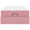 vidaXL Estrutura de cama com colch&atilde;o com colch&atilde;o 2 pcs Rosa Veludo