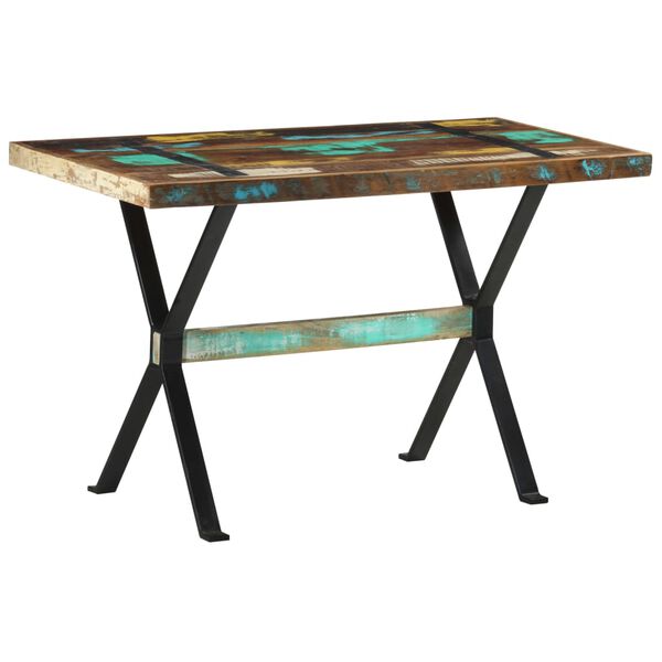 vidaXL Mesa de jantar 120x60x76 cm madeira recuperada maciça