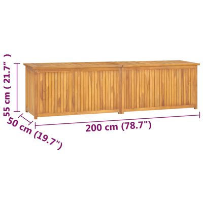 vidaXL Caixa para jardim 200x50x55 cm madeira de teca maciça