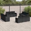 vidaXL 12 pcs conjunto de sof&aacute;s de jardim c/ almofad&otilde;es vime PE preto