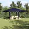 vidaXL Tenda de Festa Azul e Branco 400 x 400 x 266 cm Poliéster e Aço