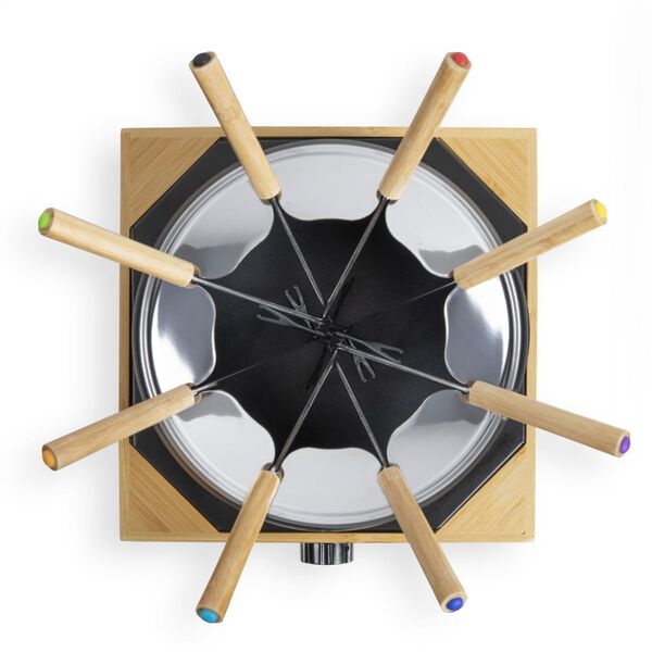 Livoo Fondue 2 L 800 W para 8 pessoas preto e madeira