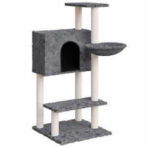vidaXL &Aacute;rvore para gatos c/ arranhadores sisal 108,5 cm cinza-escuro