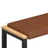 vidaXL Almofada de Banco Couro Sint&eacute;tico Castanho Profundidade 35 cm