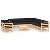 vidaXL 10 pcs conj. lounge jardim c/ almofad&otilde;es pinho maci&ccedil;o antracite