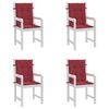 vidaXL Almofad&otilde;es lombares cadeiras jardim 4pcs oxford vermelho tinto