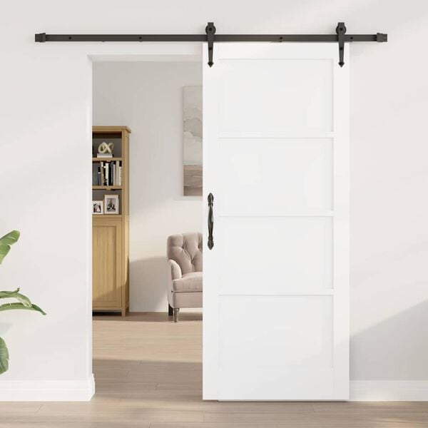 vidaXL Porta Deslizante ORKDAL Branco e Preto 83 x 202 cm