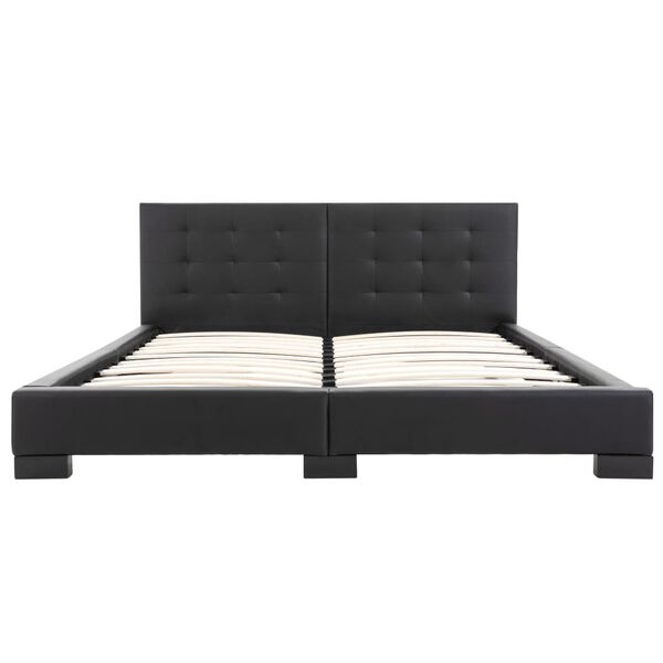 vidaXL Estrutura de cama sem colch&atilde;o em couro sint&eacute;tico preto 200x160 cm