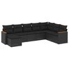 vidaXL 8 pcs conjunto sof&aacute;s de jardim com almofad&otilde;es vime PE preto