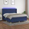 vidaXL Cama box spring c/ colch&atilde;o e LED 160x200 cm tecido azul