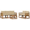 vidaXL Conjunto de Sof&aacute;s para Exterior 6 pcs Natural e Bege
