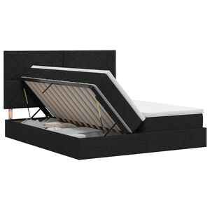vidaXL Cama com Armazenamento com cabeceira Preto 180 x 200 cm Tecido