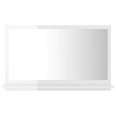 vidaXL Espelho de casa de banho 60x10,5x37cm contrap. branco brilhante