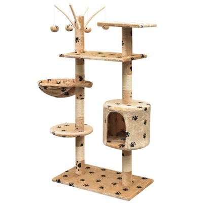 vidaXL Árvore para gatos c/ postes arranhadores sisal 125 cm bege