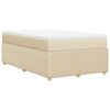 vidaXL Cama boxspring com colch&atilde;o 120x190 cm tecido cor creme