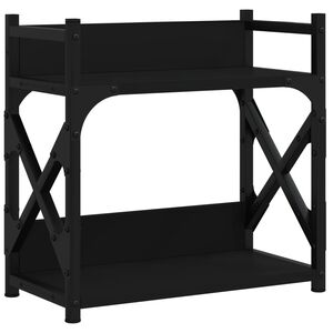vidaXL Suporte impressora 2 prateleiras 40x20x40 deriv. madeira preto