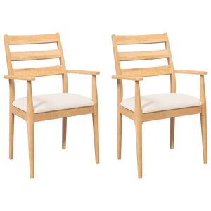 vidaXL Cadeiras de jantar com almofad&otilde;es 2 pcs madeira maci&ccedil;a