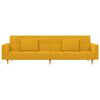 vidaXL Sofá-cama 2 lugares com duas almofadas tecido amarelo
