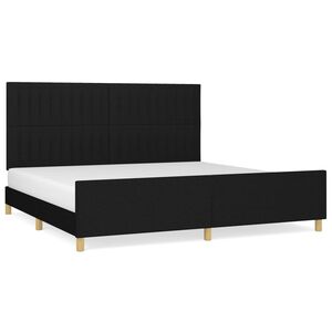 vidaXL Estrutura de cama sem colch&atilde;o 200x200 cm tecido preto