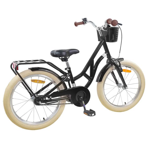vidaXL Bicicleta Infantil 24 Polegadas para 8-12 anos Preto
