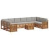 vidaXL Conjunto de Sof&aacute;s para Exterior 11 unid. Cinza Natural e Claro