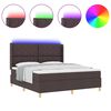 vidaXL Cama Box com colch&atilde;o com cabeceira Castanho 180 x 200 cm tecido