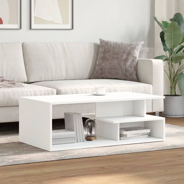 vidaXL Mesa de centro 102x55x35 cm derivados de madeira branco