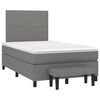 vidaXL Cama boxspring com colch&atilde;o 120x190 cm tecido castanho-escuro