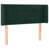 vidaXL Cabeceira cama c/ luzes LED veludo 103x16x78/88 cm verde-escuro