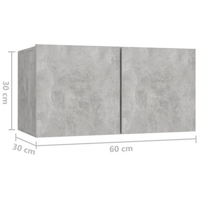 vidaXL Móvel de TV para parede 60x30x30 cm cinzento cimento