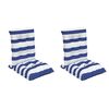 vidaXL Almofad&otilde;es cadeira encosto baixo 2pcs tecido oxford azul/branco