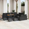 vidaXL Conjunto de Sof&aacute; de Jardim com almofada 14 pcs Preto vime PE