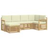 vidaXL Conjunto de Sof&aacute;s para Exterior 6 pcs Branco e Creme Poli&eacute;ster