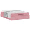 vidaXL Estrutura de cama com colchão com colchão 2 pcs Rosa Veludo