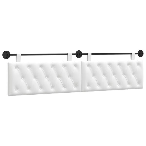 vidaXL Cabeceira Suspensa Branco 210 x 55 x 7 cm tecido