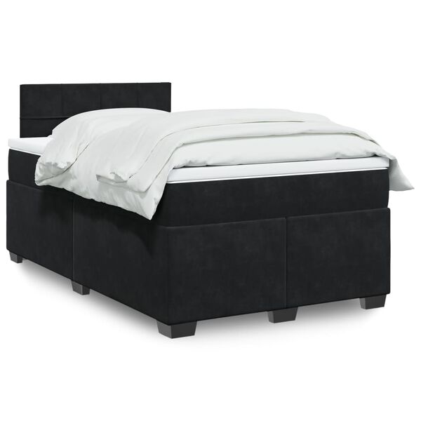 vidaXL Cama boxspring com colch&atilde;o 120x190 cm veludo preto