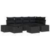 vidaXL Conjunto de Sof&aacute; de Jardim 7 unid. Preto vime PE