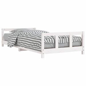 vidaXL Estrutura de cama infantil 90x200 cm pinho maci&ccedil;o branco
