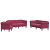 vidaXL 3 pcs conjunto de sof&aacute;s veludo vermelho-tinto